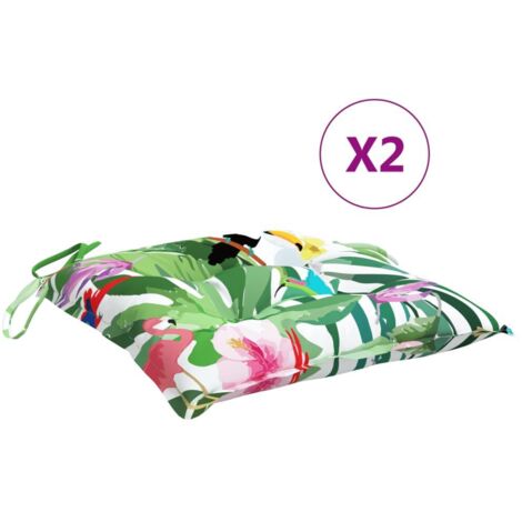 Lot de 2 Coussins de chaise Coussin Déco confort multicolore 40x40x7 cm tissu 24785 (1/5)