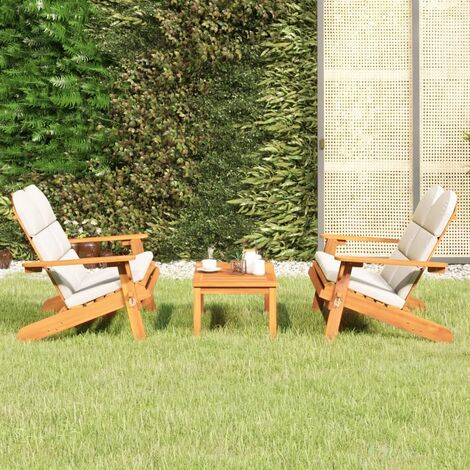 Ensemble de salon de jardin Adirondack 3 pcs Meuble de jardin Mobilier de jardin bois acacia solide 71562 (1/5)