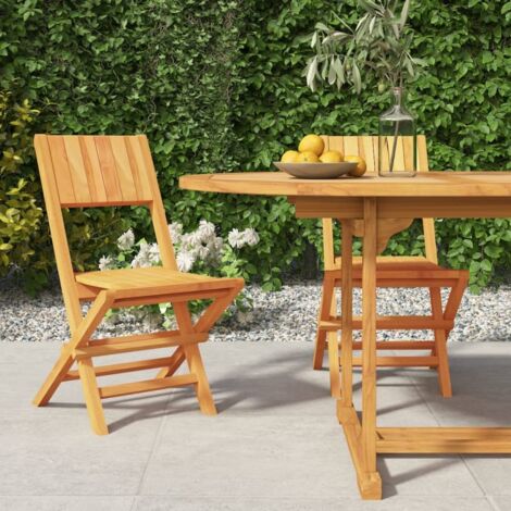 Lot de 2 Chaises de jardin pliantes Fauteuils de Jardin 47x61x90 cm bois massif teck 50124 (1/5)