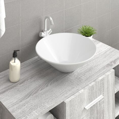 Lavabos 2 pcs blanc 42x42x14 cm céramique Lavabo Vasque salle de bain 73783 (1/5)