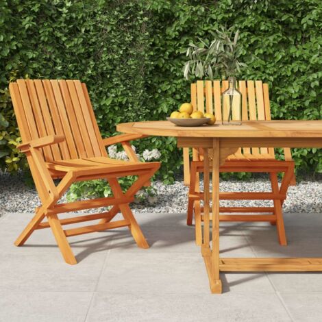 Lot de 2 Chaises de jardin pliantes Fauteuils de Jardin 61x67x90 cm bois massif teck 25961 (1/5)