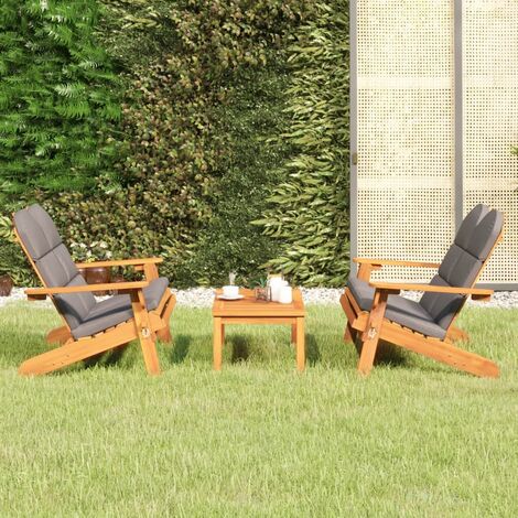 Ensemble de salon de jardin Adirondack 3 pcs Meuble de jardin Mobilier de jardin bois acacia solide 55949 (1/5)