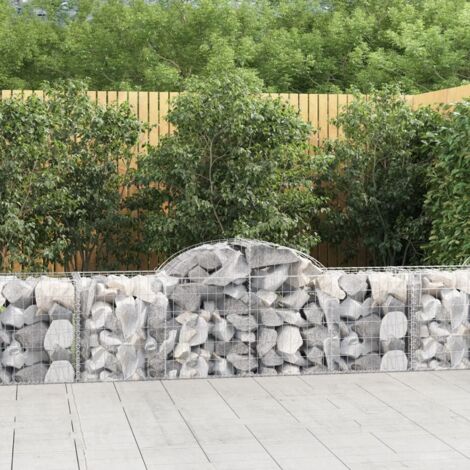 Paniers à gabions arqués 18 pcs Mur en gabion Clôture de gabion 200x50x60/80 cm fer galvanisé 21025 (1/5)