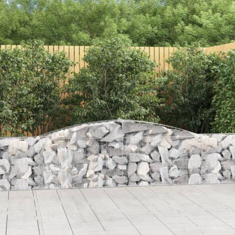 Paniers à gabions arqués 5 pcs Mur en gabion Clôture de gabion 400x30x60/80 cm Fer galvanisé 19603 (1/5)