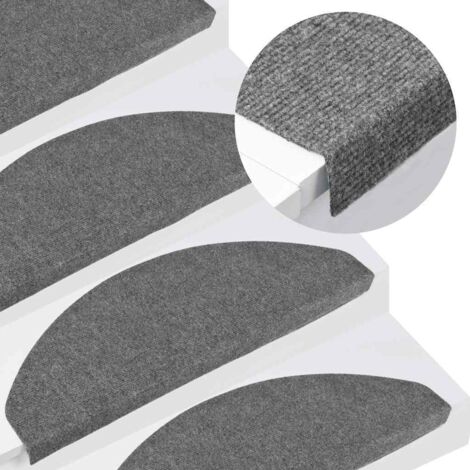 Tapis d'escalier auto-adhésifs 10 pcs Marchette Escalier Tapis de marche gris 65x22,5x3,5 cm 74276 (1/5)