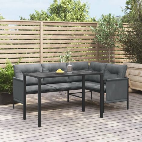 Table à manger de jardin Table à dîner anthracite 110x54x70 cm acier 68377 (1/5)