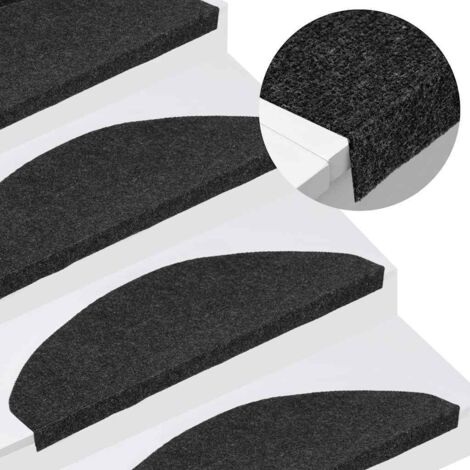 Tapis d'escalier auto-adhésifs 10 pcs Marchette Escalier Tapis de marche noir 65x22,5x3,5 cm 39175 (1/5)