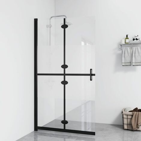 Paroi de douche pliable - Paroi de baignoire Moderne Verre ESG demi-dépoli 100x190 cm BV355224 - BonneVie (1/5)
