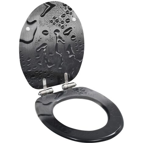 Abattant adulte pour WC - Siège WC MDF Couvercle à fermeture en douceur Gouttes d'eau BV558663 - BonneVie (1/5)