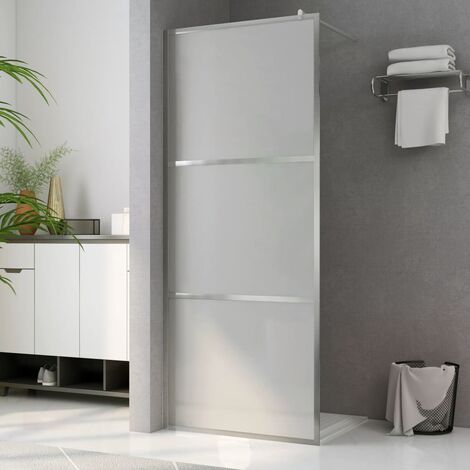 Paroi de douche à l'italienne à verre Paroi de baignoire - ESG dépoli 80x195 cm BV637723 - BonneVie (1/5)