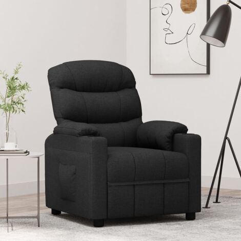 Fauteuil Chaise de Salon inclinable - Fauteuil design Noir Tissu Chic-833819 (1/5)
