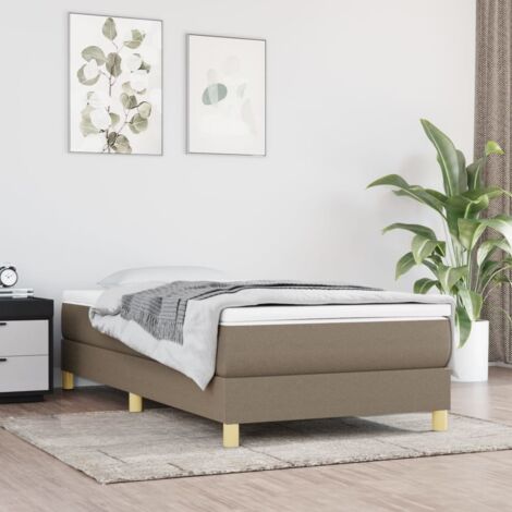 Sommier à ressorts de lit Montage Facile pour Cadre de lit - Taupe 90x190 cm Tissu Chic-369391 (1/5)