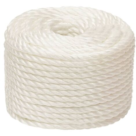 Corde de travail, Corde de Chanvre, pour la Décoration, le Bricolage, le Jardinage Blanc 10 mm 50 m polypropylène OIB5697E (1/5)