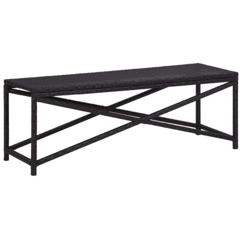 Banc de jardin Luxueux Fauteuil de jardin 120 cm Résine tressée Noir Chic-223324 (1/5)