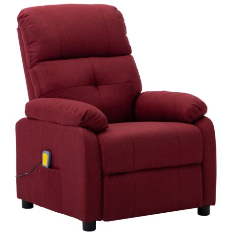 Fauteuil de massage - Fauteuil Chaise de Salon - Fauteuil design Rouge bordeaux Tissu Chic-357545 (1/5)