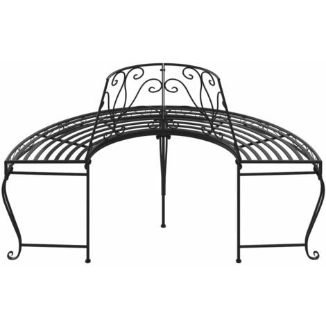 Banc De Jardin Circulaire Tour D'Arbre En Acier - 160cm De Diamètre, Couleur Marron