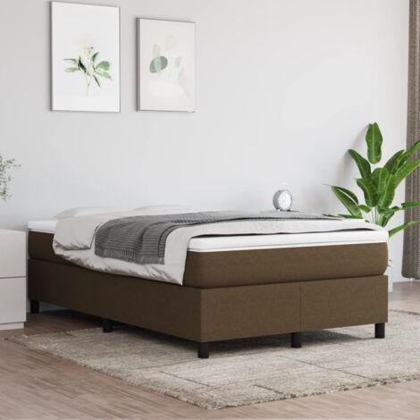 Sommier à ressorts de lit Montage Facile pour Cadre de lit - Marron foncé 120x200 cm Tissu Chic-624120 (1/5)