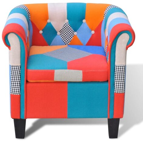 Fauteuil Relax avec design de patchwork - Fauteuil Salon Tissu BV443029 - BonneVie (1/5)