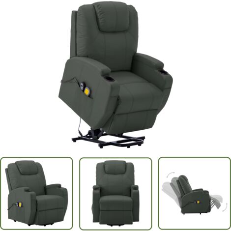 Fauteuil de massage - Fauteuil Chaise de Salon - Fauteuil design Anthracite Similicuir Chic-590145 (1/5)