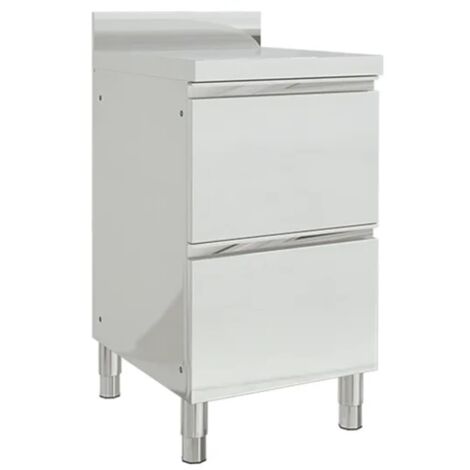 Armoire de cuisine commerciale avec 2 tiroirs Elément bas de cuisine - Meuble de cuisine bas Acier inoxydable Chic-996284 (1/5)