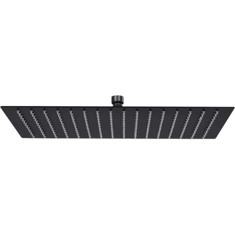 Pommeau de douche pluie Inox 40x30 cm Rectangulaire Noir - Luxueux Chic-997212 (1/5)