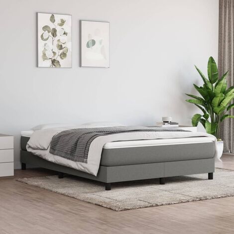 Sommier à ressorts de lit Montage Facile pour Cadre de lit - Gris foncé 140x200 cm Tissu Chic-223191 (1/5)