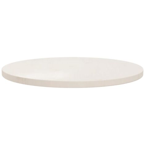 Bonnevie – Plateau de table en bois de pin massif Ø60 cm – Design moderne blanc – Épaisseur 2,5 cm – Facile à nettoyer - OIB3611E