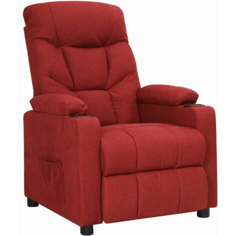 Fauteuil inclinable Fauteuil Chaise de Salon - Fauteuil design Rouge bordeaux Tissu Chic-761776 (1/5)