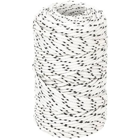 Corde de bateau Corde Multifonctionnelle, Corde Durable tressé Blanc 2 mmx100 m Polyester Chic-139972