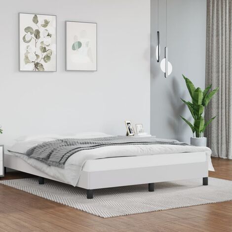 Lit adulte Contemporain  Cadre de lit Blanc 140x190 cm Similicuir 11575 (1/5)