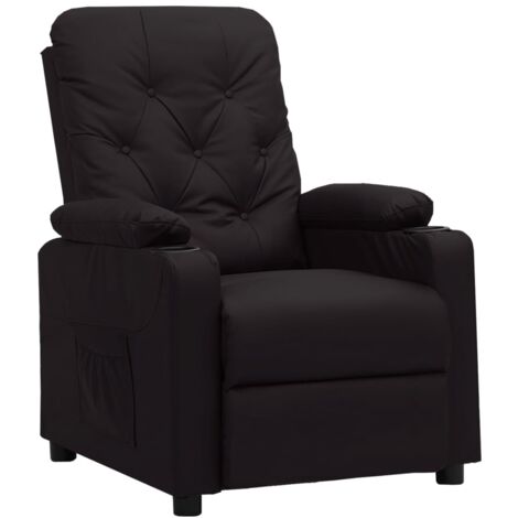 Fauteuil Chaise de Salon inclinable - Fauteuil design Noir Similicuir Chic-781337 (1/5)