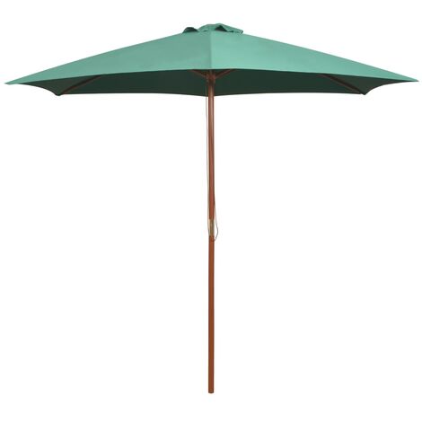 Parasol avec poteau - Parasol de Jardin Parasol droit en bois 270 x 270 cm Vert BV919398 - BonneVie (1/5)