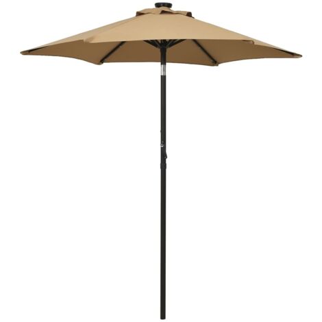 Parasol de Jardin/Parasol avec lumières LED Taupe 200x211 cm Aluminium 32393 (1/5)