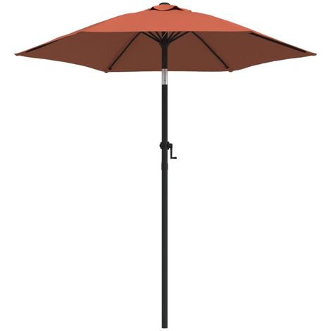 Parasol, Parasol pour Balcon Jardin Plage Terrasse, Terre cuite 200x211 cm Aluminium OIB9940E (1/5)