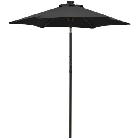 Parasol de Jardin/Parasol avec lumières LED Noir 200x211 cm Aluminium 92639 (1/5)