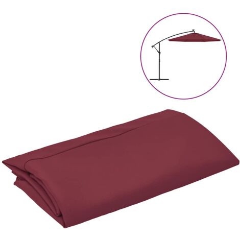Tissu de remplacement pour parasol déporté/Toile de rechange pour parasol Rouge bordeaux 350cm 31783 (1/4)