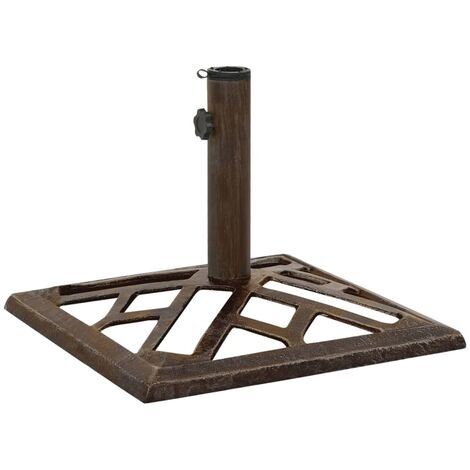 Socle de parasol/Pied de parasol haute qualité Bronze 44x44x31 cm Fonte 60002