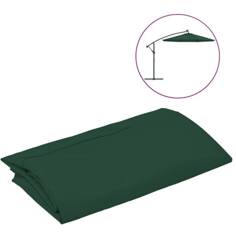 Tissu de remplacement pour parasol déporté/Toile de rechange pour parasol Vert 300 cm 37921 (1/4)