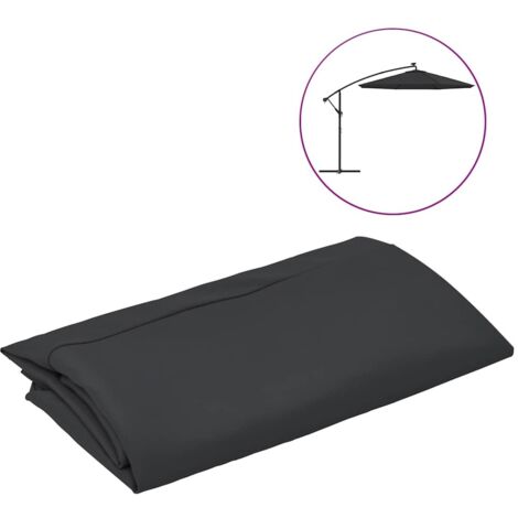 Tissu de remplacement pour parasol déporté/Toile de rechange pour parasol Noir 350 cm 59671