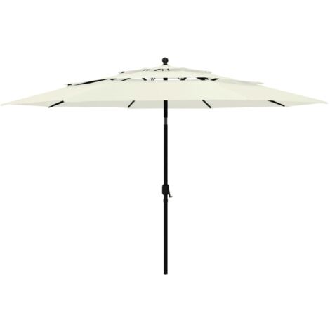 Parasol de Jardin/Parasol à 3 niveaux avec mât en aluminium Sable 3,5 m 20216 (1/5)