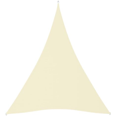 Voile de parasol/Toile d'ombrage Tissu Oxford triangulaire 5x7x7 m Crème 66947 (1/5)