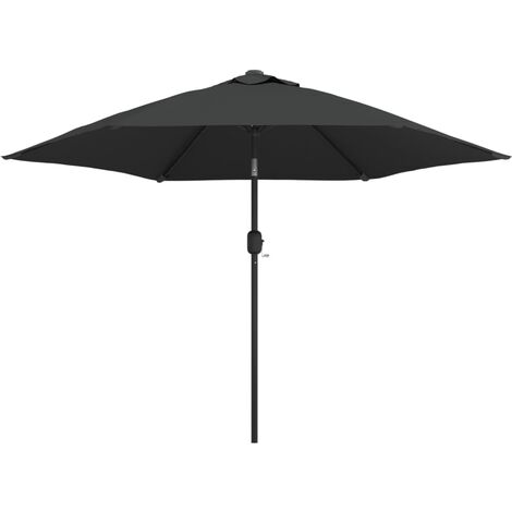 Parasol de Jardin/Parasol d'extérieur avec LED et mât en acier 300 cm Anthracite 28884 (1/5)