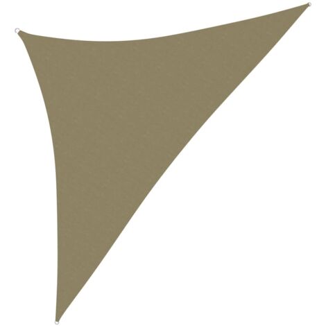 Voile de parasol/Toile d'ombrage Tissu Oxford triangulaire 5x5x6 m Beige 44170 (1/5)