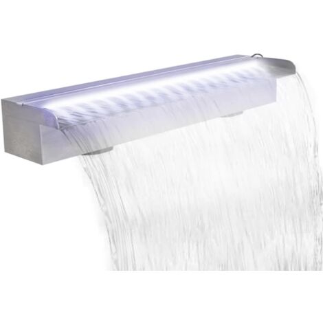 Lame d'eau rectangulaire à LED 60cm en acier inoxydable pour piscine (1/5)