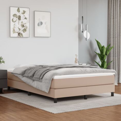 Sommier à ressorts de lit Lit adulte Contemporain Cappuccino 140x200 cm Similicuir 26605