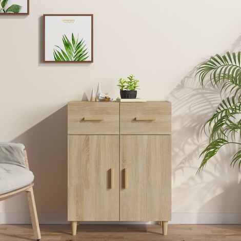 Buffet Commode Armoire Luxueux, pour Salon Chambre Entrée Cuisine, Chêne sonoma 69,5x34x90 cm Bois d'ingénierie OIB6464E (1/5)