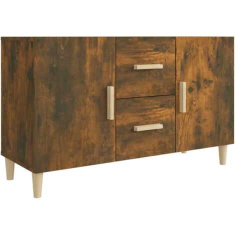 Buffet - Armoire de rangement Enfilade Chêne fumé 100x36x60 cm Bois d'ingénierie BV398488 - BonneVie (1/5)