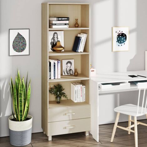 Buffet Commode Armoire Luxueux, pour Salon Chambre Entrée Cuisine, Marron miel 60x35x180 cm Bois massif de pin OIB5228E (1/5)