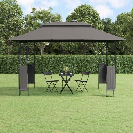 Tonnelle de Jardin Tente de réception - Rapide à Installer avec toit anthracite 400x300x270 cm acier BV579964 - BonneVie (1/5)