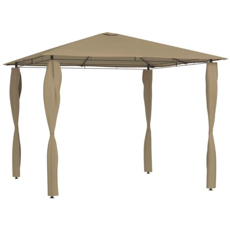 Tonnelle de Jardin Tente de réception - Rapide à Installer avec revêtement de poteaux 3x3x2,6 m Taupe 160 g/m² BV826891 - BonneVie (1/5)